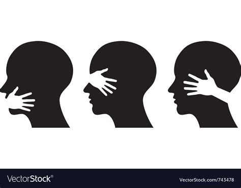 Set Silhouettes Of Heads Royalty Free Vector Image
