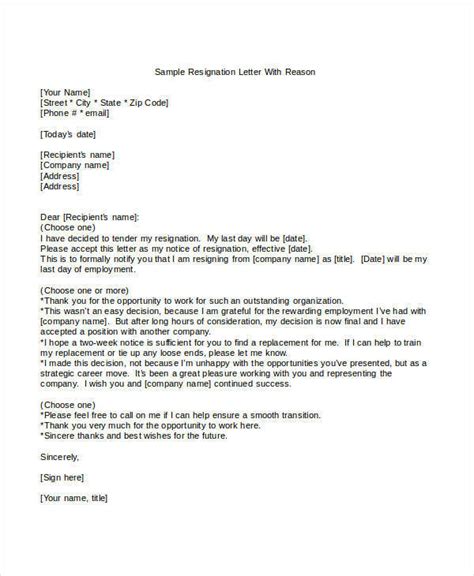 Free 11 Health Resignation Letter Samples And Templates In Pdf Ms Word