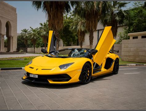 Lamborghini Aventador Svj Roadster Yellow 2022 For Rent Dubai