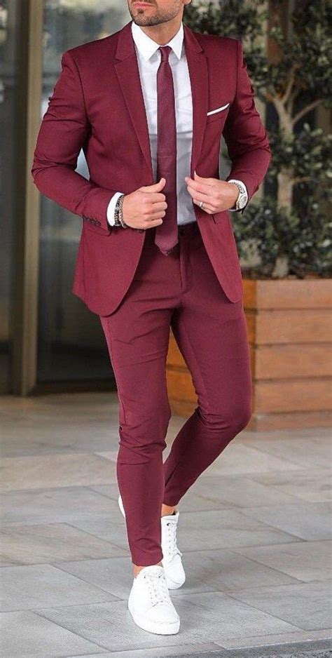 men suit formal summer suit burgundy 2 piece suit slim fit suits beach wedding suit man dinner