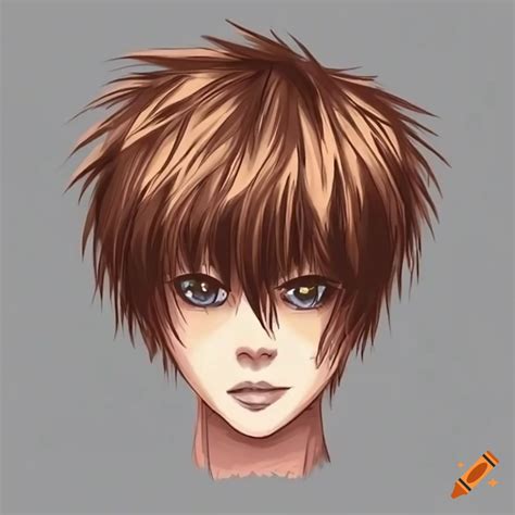 Spiky Brown Anime Hair On Craiyon