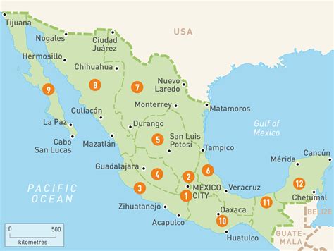 Map Of Mexico Mexico Regions Rough Guides Mexico Map Map Mexico
