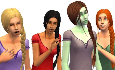 Mod The Sims Maxis Match Recolours Of Nouk´s Braid Side Ponytail