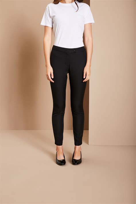 Simon Jersey Essentials Womens Slim Leg Beauty Trousers Black