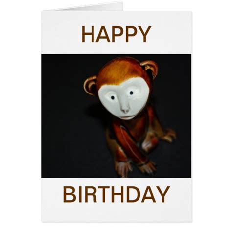 Cute Little Monkey Happy Birthday Card Zazzle