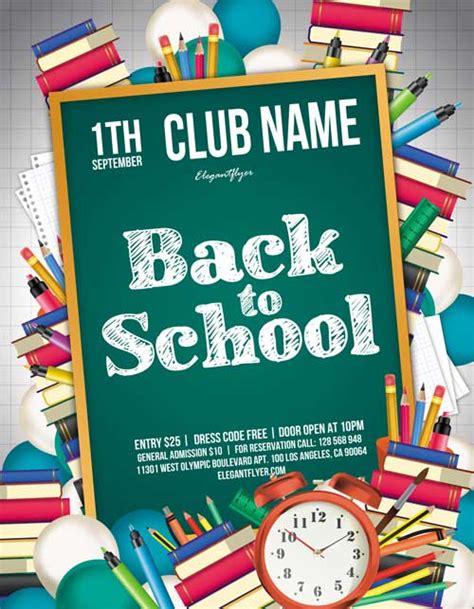 Back To School Party Flyer Template