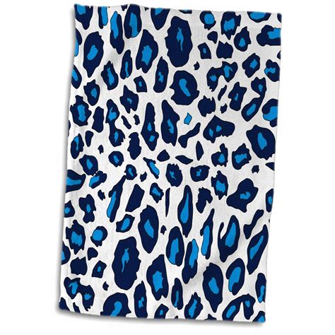 3drose Blue Snow Leopard Print White Cheetah Spots Stylish Animal