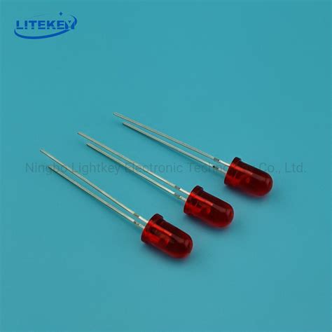 Red 5mm High Brightness Round Led With Red Diffused Lens China Diode