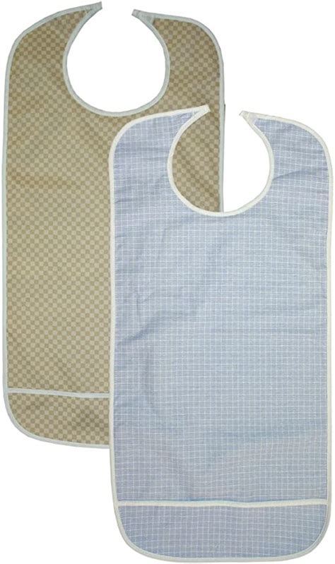 2 Pack Adult Vinyl Adult Bibs With Crumb Catcher Gold And