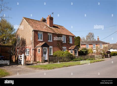 Traditional Red Brick Houses In The Village Of Urchfont Wiltshire