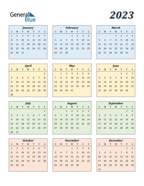 Simple 2023 Year Calendar Royalty Free Vector Image 2023 Calendar Pdf