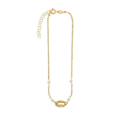 Chaîne de cheville en argent 925/1000 doré orné des coquillages et des