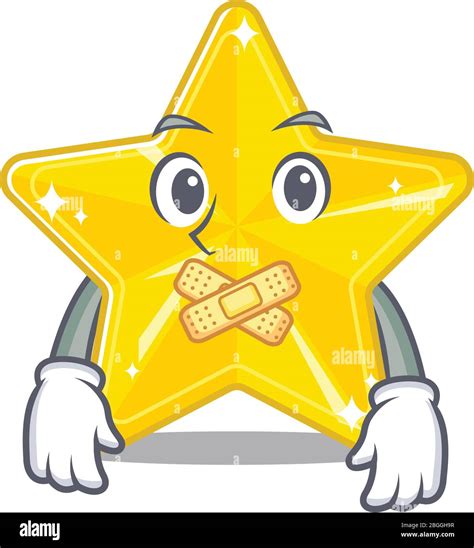 Shiny Star Cartoon Character Style With Mysterious Silent Gesture Stock