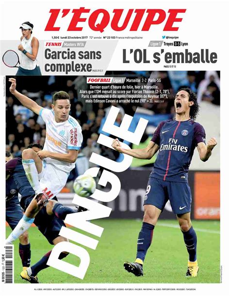 L'équipe (pronounced lekip, french for the team) is a french nationwide daily newspaper devoted to sport, owned by éditions philippe amaury. Une de L'Équipe datée du 23 octobre 2017
