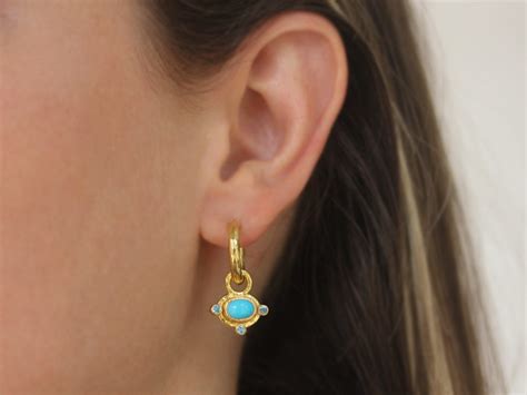 Elizabeth Locke Sleeping Beauty Turquoise Earring Pendant Charms