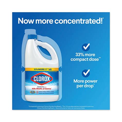 Clorox Regular Bleach With Cloromax Technology 81 Oz Bottle 6carton