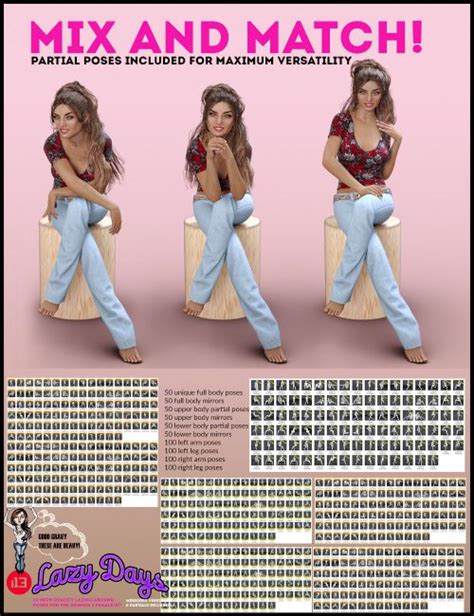 I13 Lazy Days Pose Collection For The Genesis 3 Females