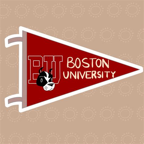 Boston University Pennant Sticker College Sticker 3 By Etsy