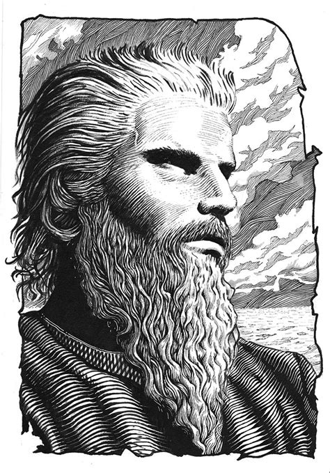 Moses Illustration Ink Drawing By Hipsterscon Portrait Drawing Ink