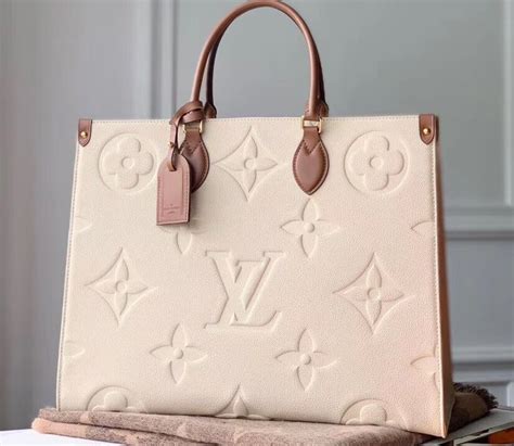 Louis Vuitton Monogram Empreinte Giant Onthego Tote Bag Gm Creamy