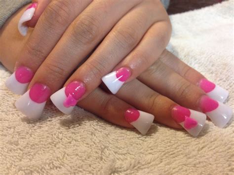 Pink And White Acrylic Nails Nails Pinterest White Acrylic Nails