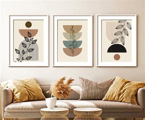 Boho Art Set Of 3 Prints Boho Wall Art Abstract Gallery Wall Etsy