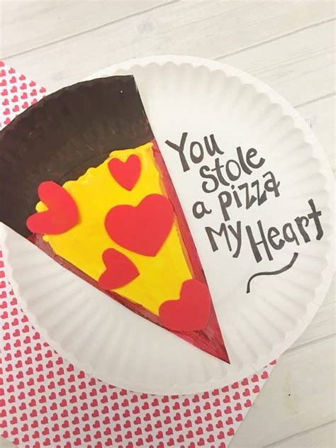 Valentines Day Pizza Paper Plate Craft For Kids Tutorial