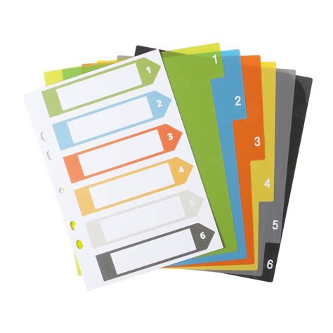 Plastic A4 File Dividers 1 6 Office Supplies