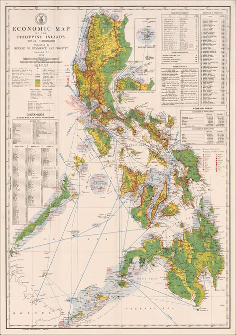 Economic Map Of The Philippine Islands Scale 1 2 000 000 Published By Bureau Of Commerce And