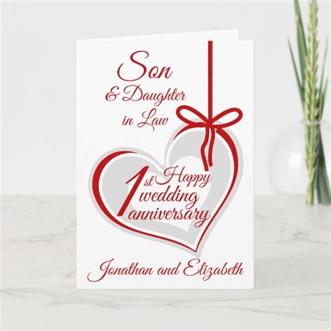 Son 1st Wedding Anniversary Card