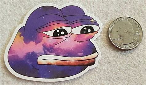 Galaxy Colored Pepe Frog Sticker Decal Multicolor Super Cute Character