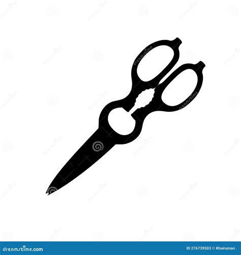 Scissors Silhouette Black And White Icon Design Element On Isolated