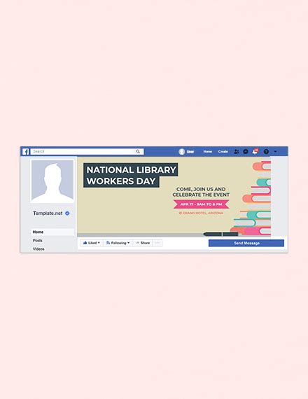 National Library Workers Day Facebook Cover Template Psd