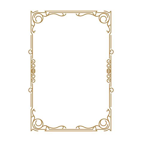Download Decorative Frame Retro Gold Png Image High Quality Hq Png