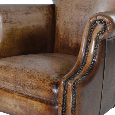Distressed Aged Leather Armchair By The Orchard