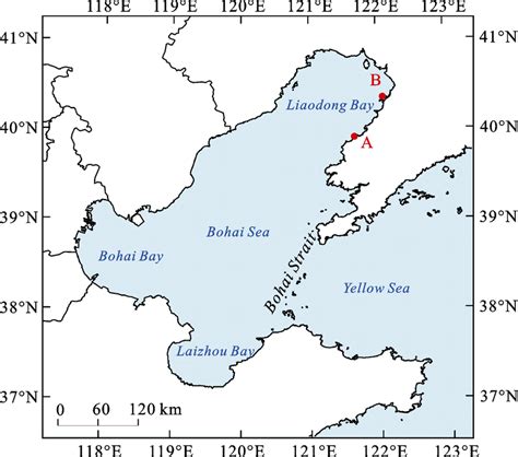Map Of The Bohai Sea Points A And B Were The Field Measurement Sites