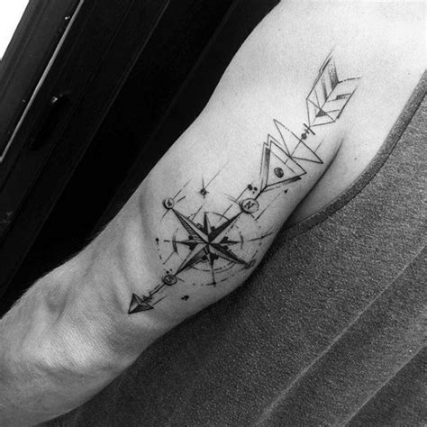 40 Geometric Arrow Tattoo Designs For Men Sharp Geometry Ideas