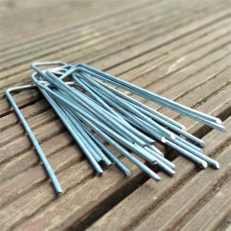 Weed Fabric Galvanised Staples Garden Turf Securing Pegs U Pins Artificial Grass Ebay