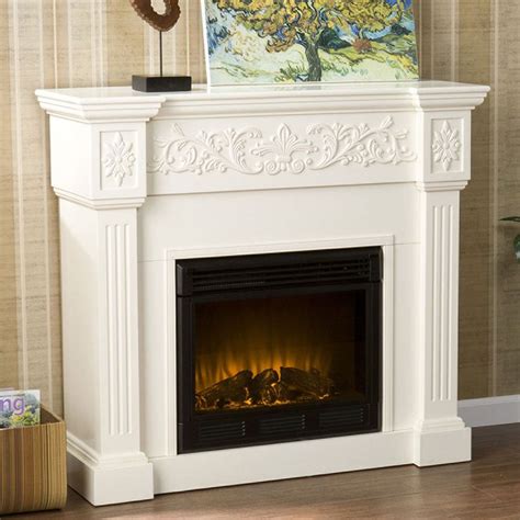 Completely change the look of a space with the rich and warm grey whitney electric fireplace entertainment package. Calvert Electric Fireplace Mantel Package in Ivory ...
