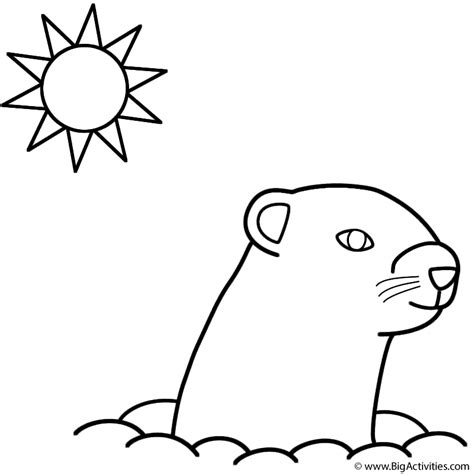 Groundhog day coloring page from u.s. Groundhog Day - Coloring Page (Groundhog Day)