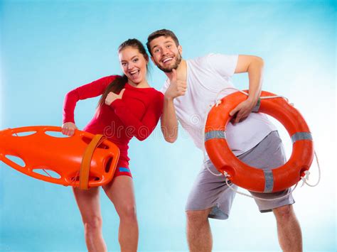 Lifeguards On Duty With Equipment Stock Image Image Of Concept