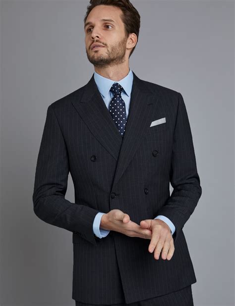 Mens Grey Tonal Stripe Tailored Fit Italian Suit 1913 Collection