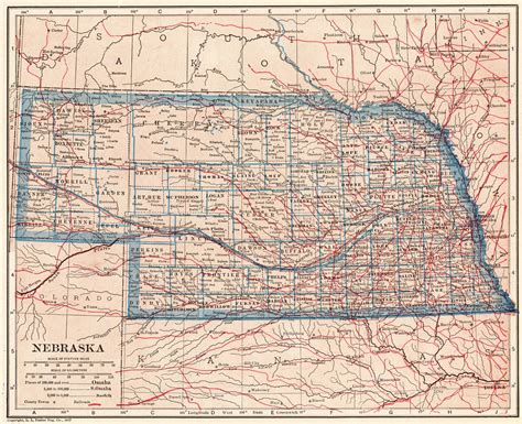 1921 Antique Nebraska State Map Vintage Map Of Nebraska T Etsy