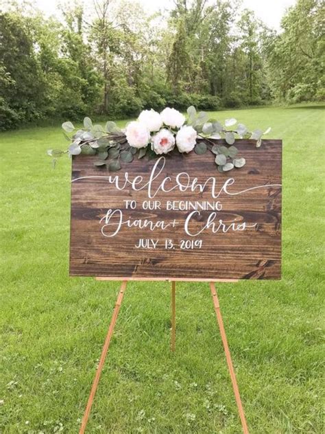 Rustic Wood Wedding Welcome Sign Canvas Welcome To Our Etsy