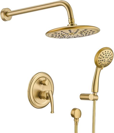 Modern 3 Model Bathroom Surface Mount Brass Rainfall Shower Faucet Set Antique Brass With