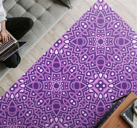 Mandala Purple Tiles Mandala Mat Tenstickers