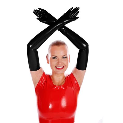 Rubberfashion Latex Handschuhe Lang Sexy Rubber Gloves Sex