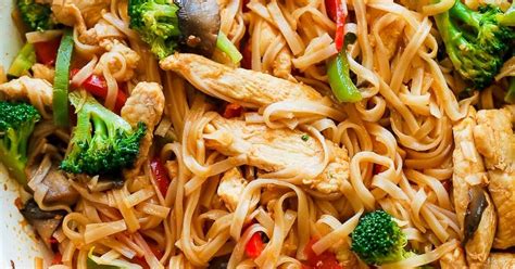 √ Asian Chicken Stir Fry With Rice Noodles Tia Reed