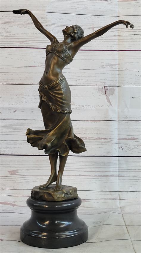 Signed Art Deco Dancer By Philippe Bronze Marble Base Hot Cast Sculpture Figure 21540 Picclick
