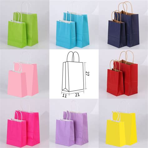 10pcs Kraft Color Paper Bag Party Goodies Bag Ready Stock 21 1127cm